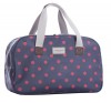 Navy Blue Red Spot Holiday Oilcloth Bag